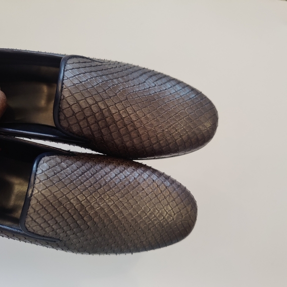 Ambrogio Men\'s Handmade Gray Exotic Snake-Skin Loafers main image 10